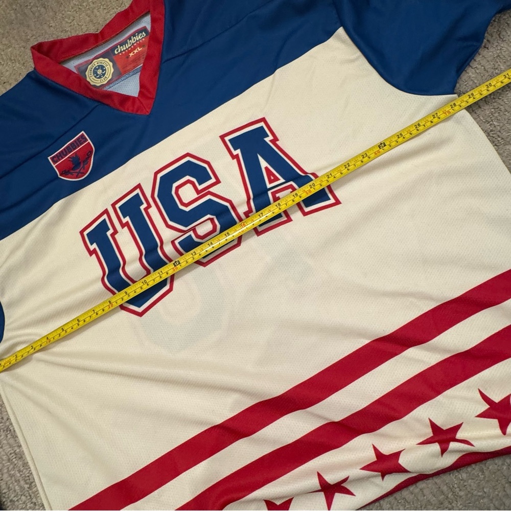 Chubbies Jersey Mens Athletic Club USA V Neck Pullover Sz XXL Patriotic - Picture 7 of 8